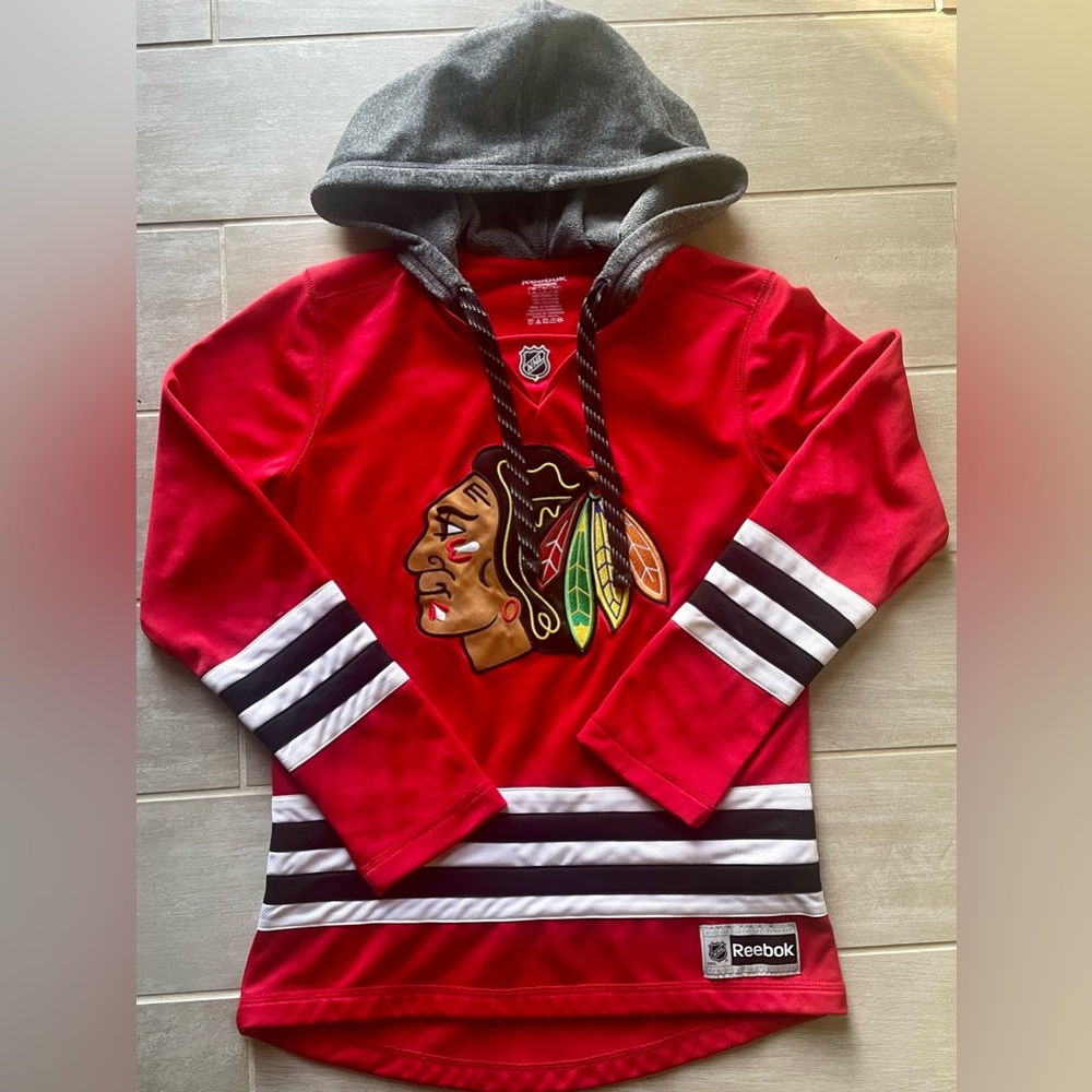 Reebok Red Long Sleeve Hooded Jersey